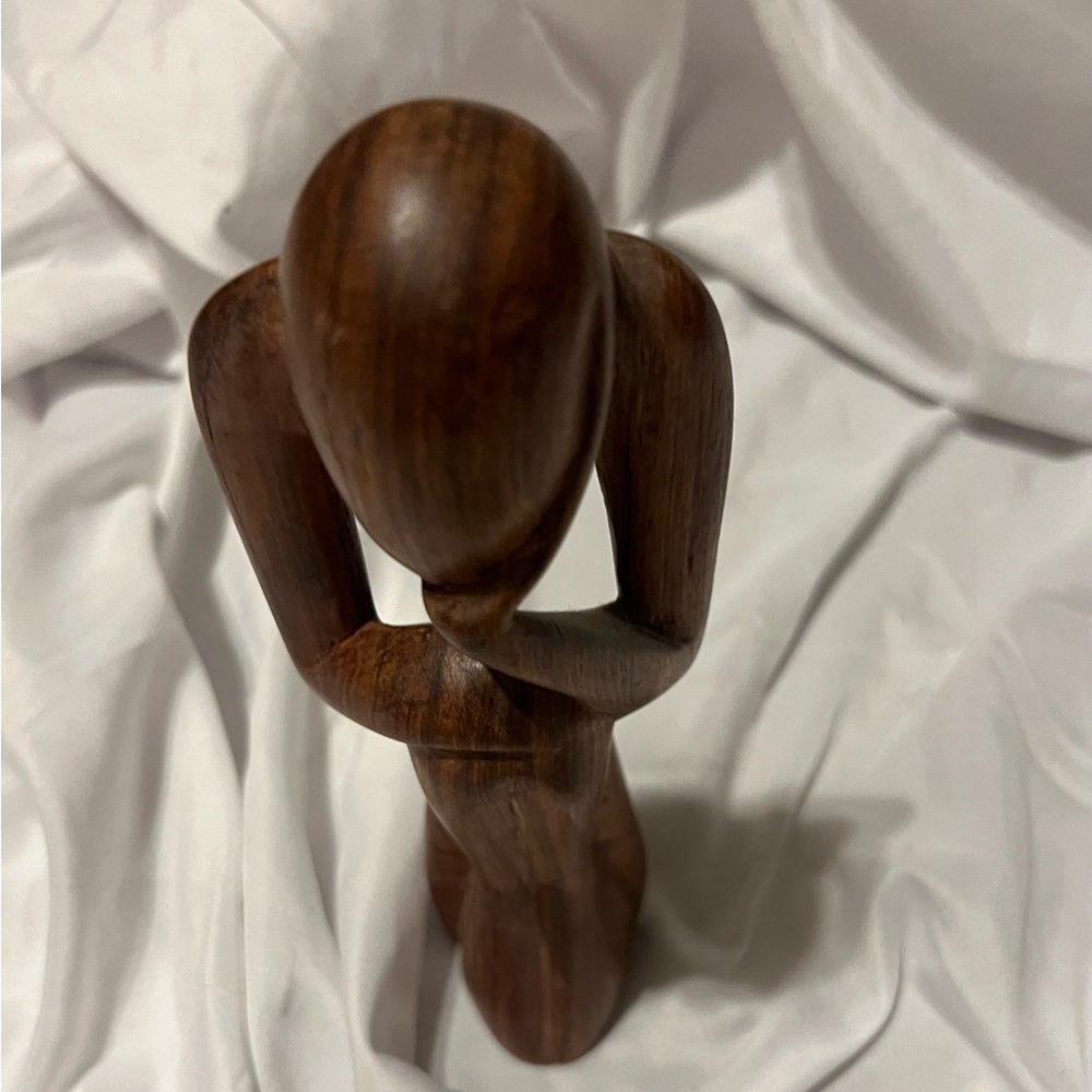 Elegant Wooden Sculpture - Brown